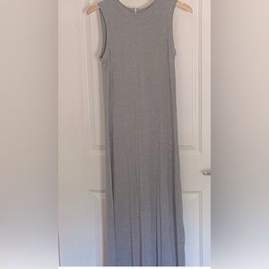 Joan Vass Heather Gray Sleeveless Maxi Dress